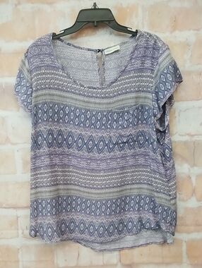 Adrienne Vittandini Lightweight Purple Patterned Women’s Top
